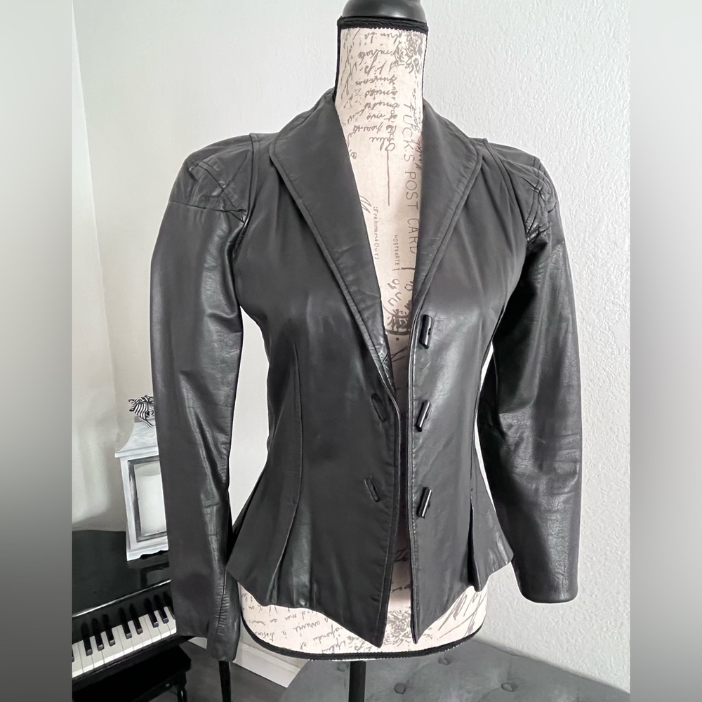 100% leather blazer